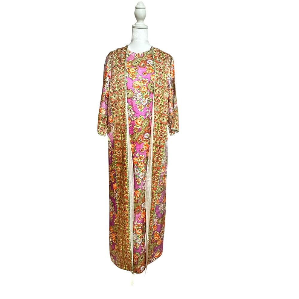 70s vintage kaftan wrap maxi dress